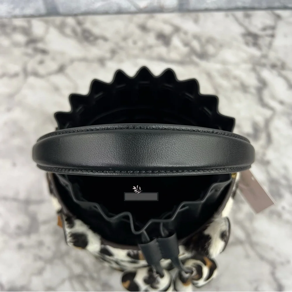 Kate Spade Buttercup Leopard Haircalf Small Bucket Bag Crossbody